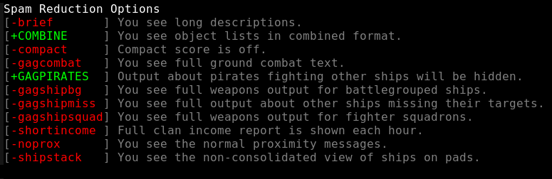 LOTJ's spam reduction options under CONFIG.