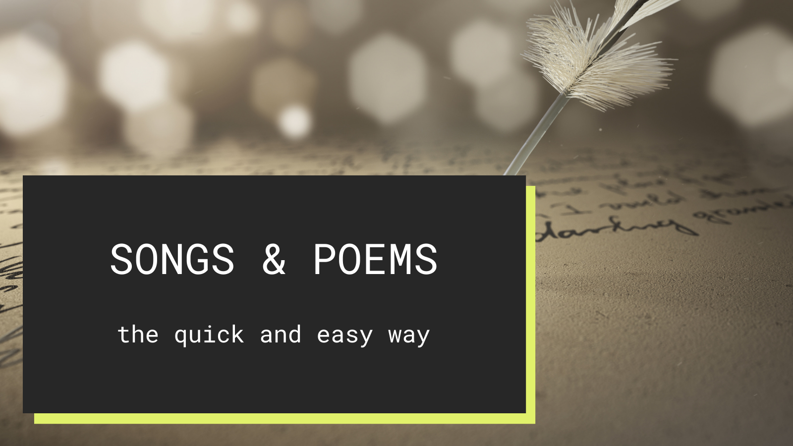 How to easily create poems and songs for medieval settings