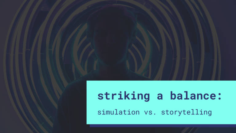 Striking a balance: simulation vs. storytelling in text-based roleplaying games