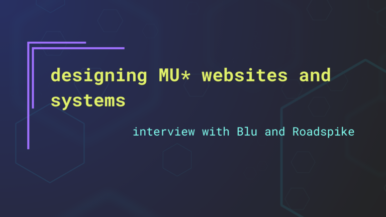 Blu and Roadspike: on designing game websites and systems