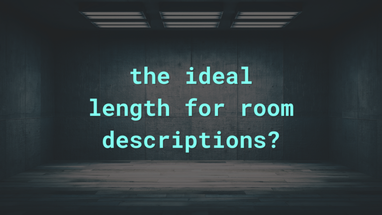 How long should room descriptions be when building a MU*?