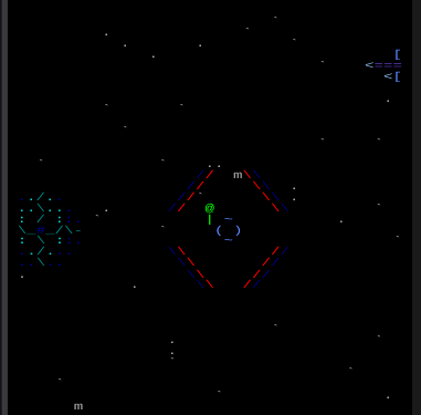 ASCII representation of a voidgate, a diamond-shaped structure with a wormhole in the center.