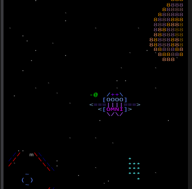 ASCII representation of Omni Station in space.